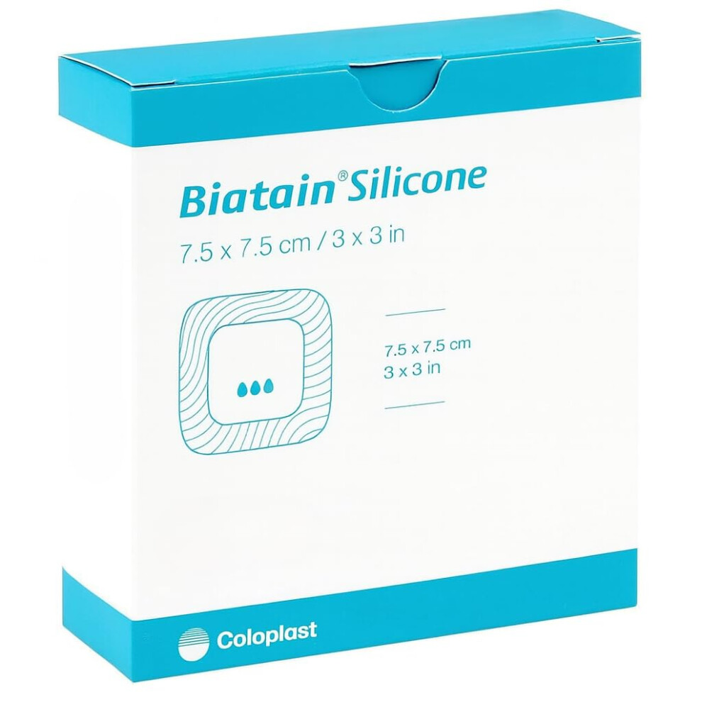 Biatain Silicone Foam Adhesive Dressing 7.5X7.5cm Pack Of 10