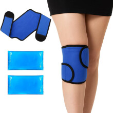 Knee Ice Pack for Sports Injury, Reusable Hot Cold Ice Gel Pack for Swelling, Muscle Soreness, Joint Pain, Flexible Knee Ice Pack Wrap Cold Compress