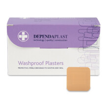 Dependaplast Washproof Plasters 4cm x 4cm | Flexible PU Plastic Film Secure