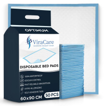 50 x Incontinence Bed Pads | Disposable Bed Pads | Bed Protectors For Incontinence | Size 60x90cm | With Self-Adhesive Sticker Tabs | Bed Mats Dispos