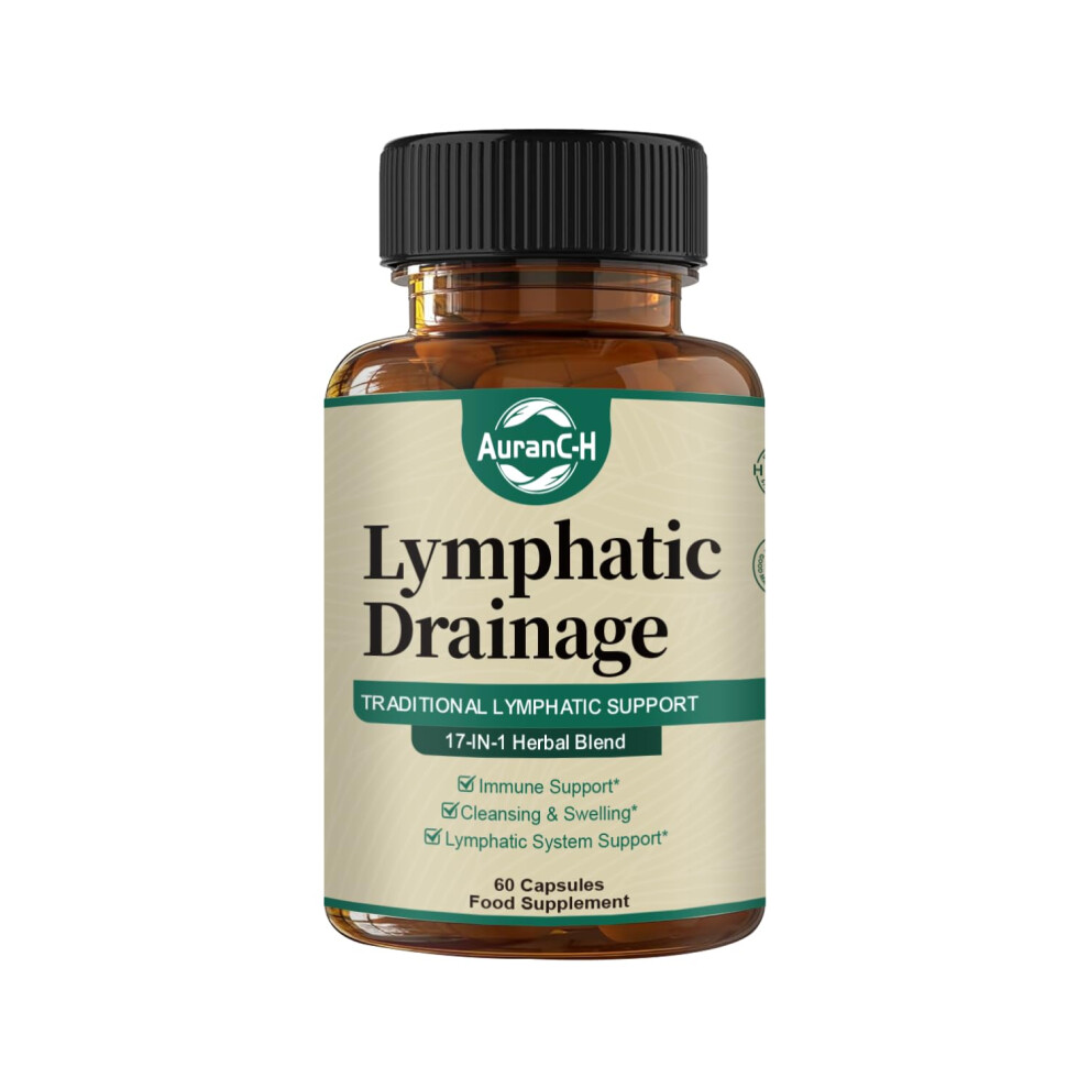 Auranc-H Lymphatic Drainage Capsules Lymphatic Drainage | Reduce Lymph Swelling Maximum Potency Formula