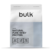Bulk Natural Pure Whey Protein Concentrate, Shake Sweetened With Stevia, Vanilla, 500 g, 26 Servings, Packaging May Vary