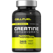 Creatine Monohydrate Tablets 4000mg | 365 Vegan Pills | High Strength Supplement