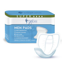 125 x Incontinence Pads Men with Adhesive Backsheet | Provides Extra Protection and Smooth Feel | Mens Incontinence Pads | Size 26 x 18 cm | Pads for