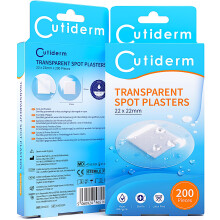 Cutiderm Transparent Small Round Spot Plasters 22 x 22mm 200 Plasters Per