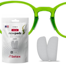 Setex Gecko Grip Glasses Nose Pads (5 Clear Pairs) - Anti-Slip Ultra-Thin 0.6 mm, Micro-Structured Fibers, Ultra-Strong Grip, Ultra-Soft, Self Stick