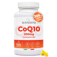 Bandini CoQ10 200mg 120 Vegan Capsules of High-Strength Co Enzyme Q10 (4-Month Supply) | Naturally Fermented & Lab Tested Ubiquinone Q 10 | High Abs