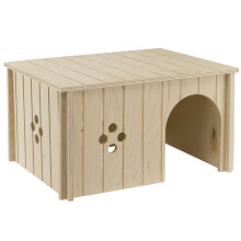 Ferplast Wooden House for Rabbits, Guinea Pigs & Hamsters SIN 4647, FSC Certified Wood, Ventilation Window, Tool-Free Assembly, 37 x 27.7 x H 20 cm,
