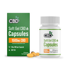 CBDfx 1500mg CBD High Strength Broad Spectrum Soft Gel CBD Capsules, 25mg CBD pe