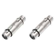 2X XLR Female to Female Adapter XLR 3 Pin to 3 Pin Microphone Adapter Audio Microphone Adapter Connector