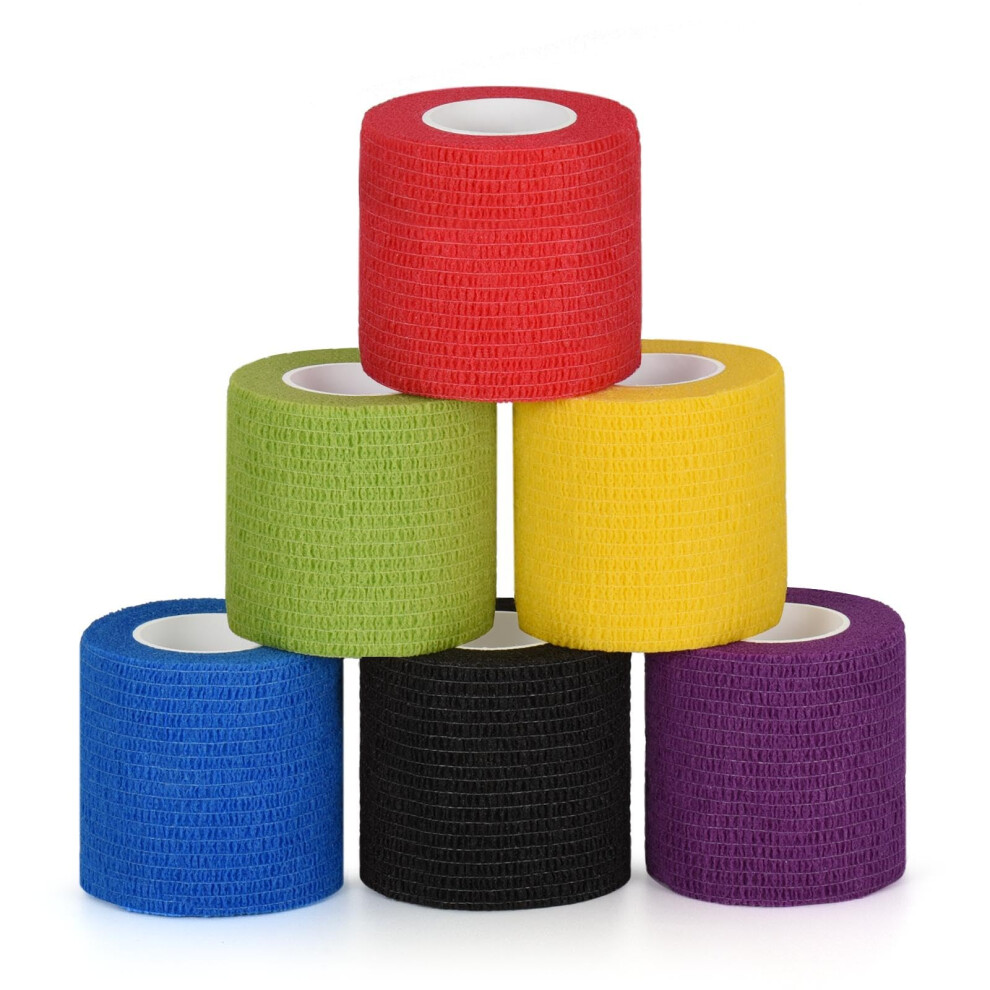Sagafly 6Pcs Pet Vet Wrap Cohesive Bandages For Dogs Cats Horse Self