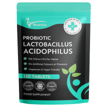 Acidophilus Lactobacillus Probiotic - 120 x 550 Million CFU Tablets - Supports Healthy Gut Microbiome & Digestion System - Reduce