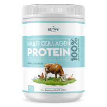 Vanilla Multi Collagen Protein Powder - 400g - Unsweetened - 5 Types of Collagen Peptides - Hydrolysed Grass Fed Bovine, Wild Caught Marine & Free-Ra