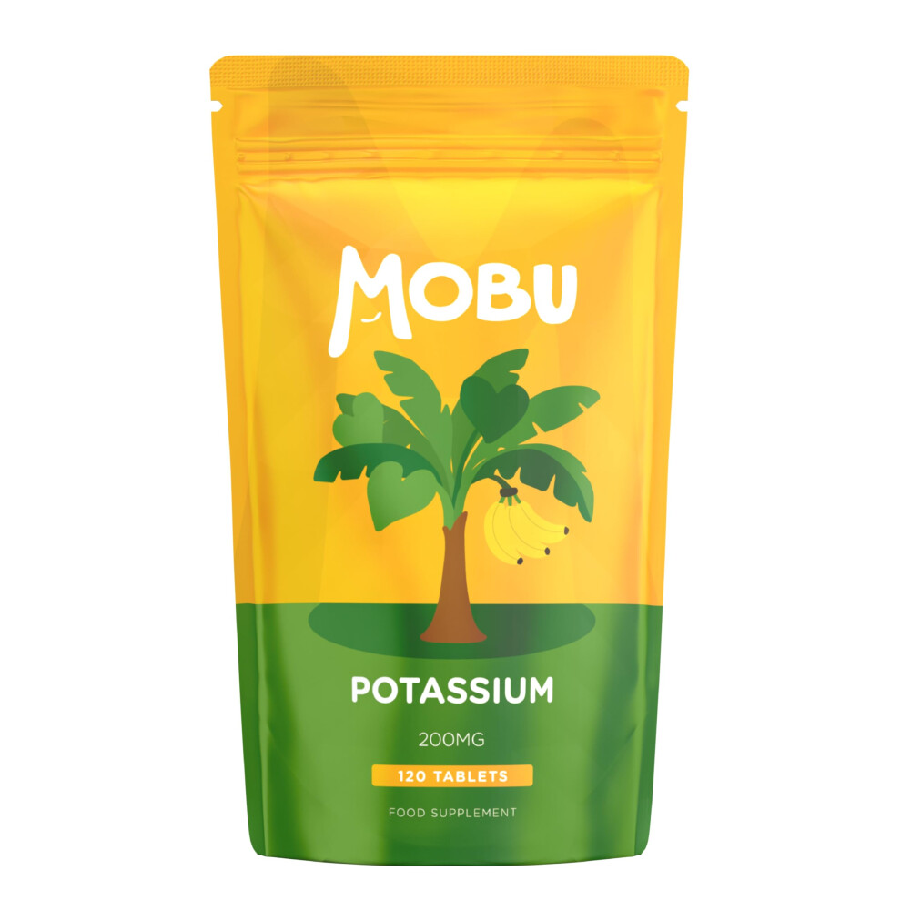 Mobu Potassium Supplement 200Mg 120 Tablets | Contributes To Normal Blood Pressure Muscle