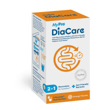 DiaCare Oral Rehydration for Children and Adults | Electrolytes and Probiotic | Orange Flavour | 6 Sachets