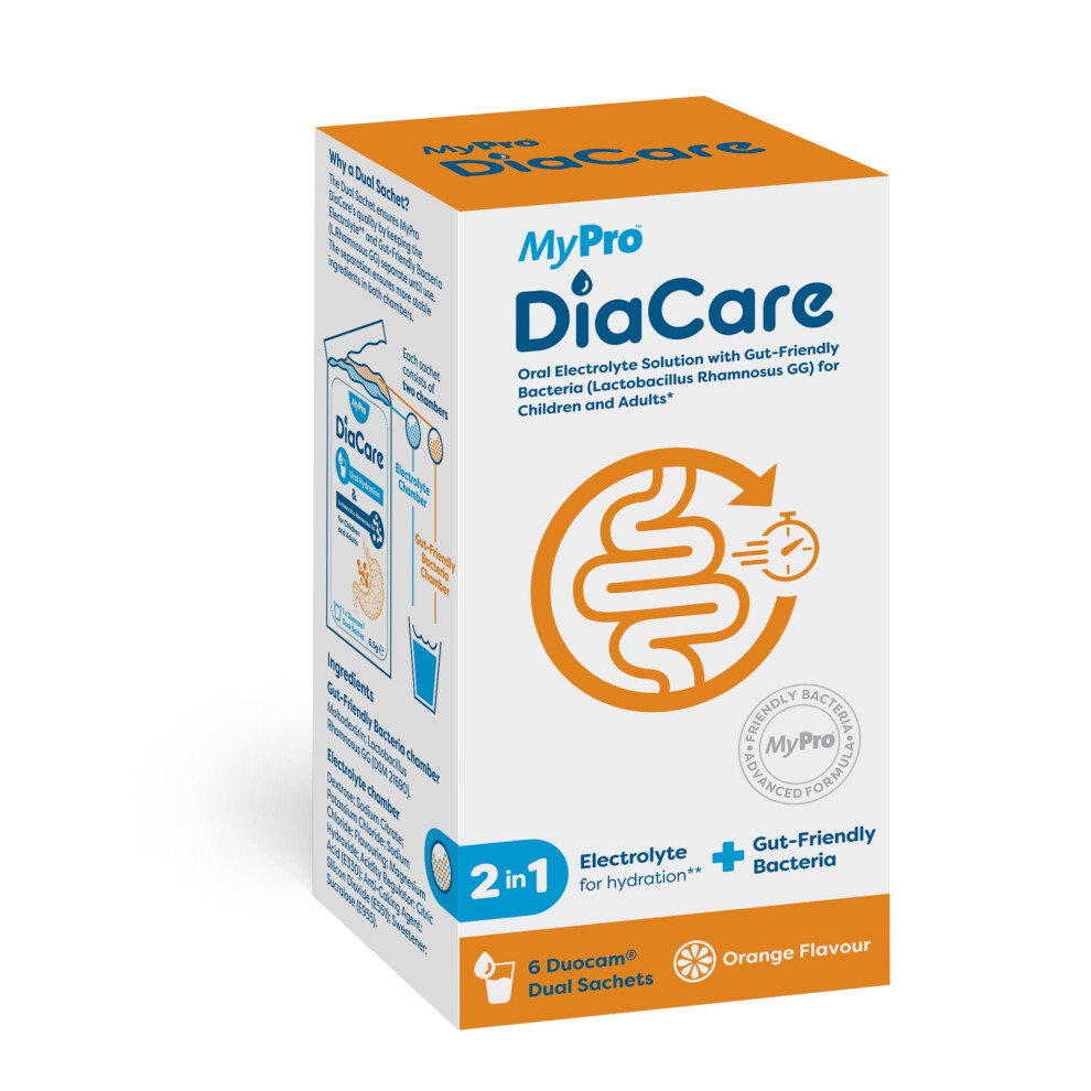 Diacare Orange Oral Rehydration For Children And Adults | Electrolytes And Probiotic |