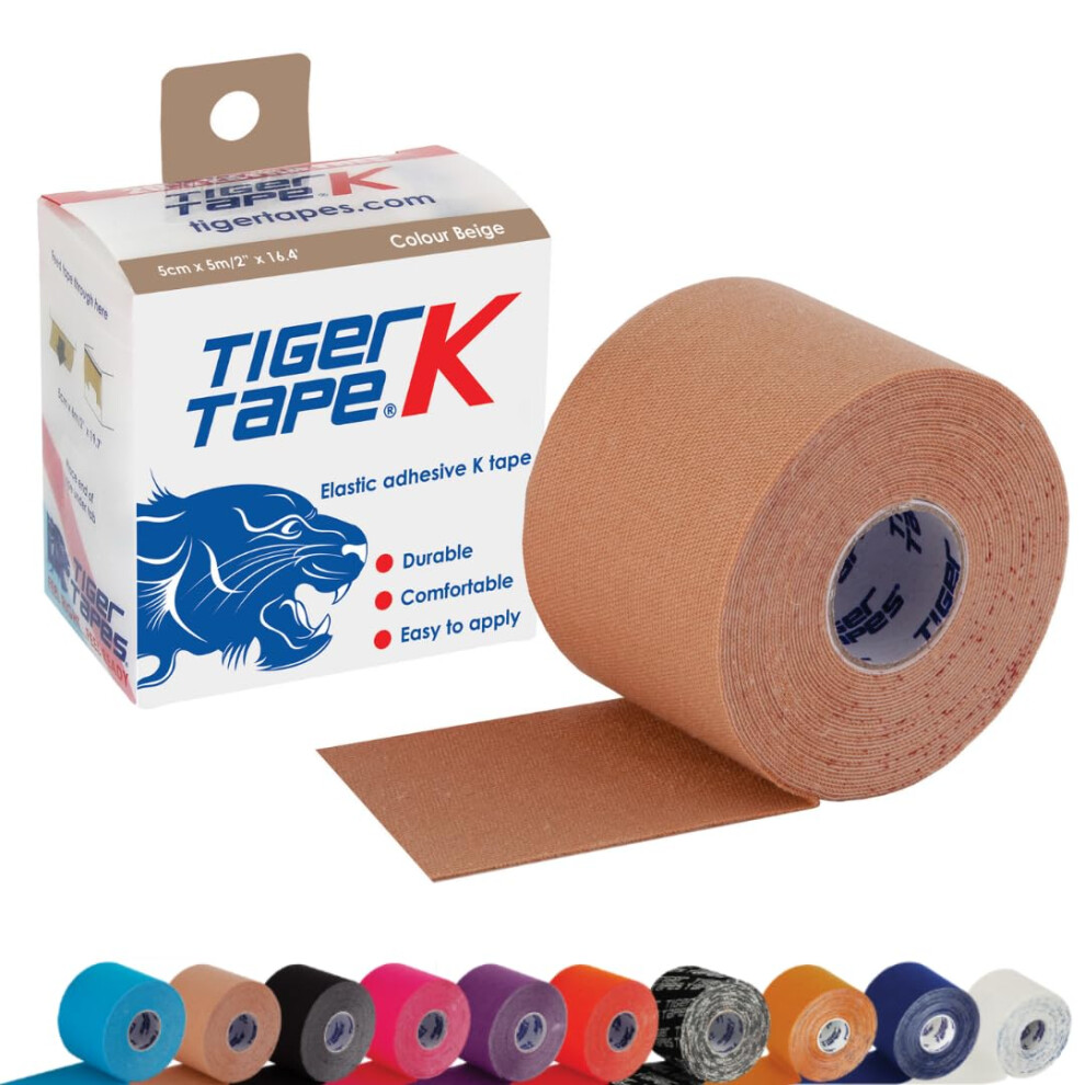 Tigertapes Beige K Tape | Kinesiology Tape (5Cm X 5M) | Uncut