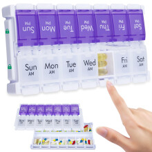 CSTDE Weekly Pill Organiser 2 Times a Day Easy Fill Large Pill