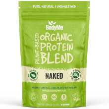BodyMe Organic Vegan Protein Powder Blend, Naked Natural - Unsweetened, Low Carb, 3 Plant Based Vegan Protein Powder with 25g of Complete Protein, Gl