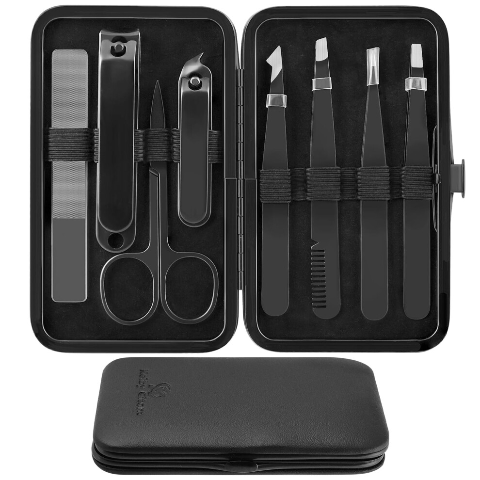 Keiby Citom Tweezers Set And Nail Clippers 8Pcs Precision No Gaps Eyebrow Tweezer Kit
