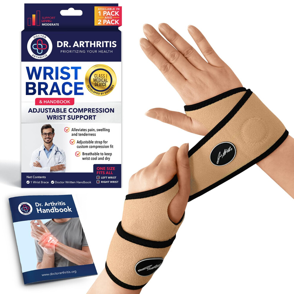 Dr. Arthritis Wrist Support|Strap|Brace|Hand Support (Nude Pair)