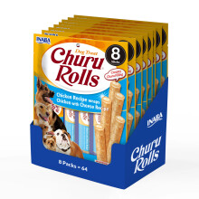 INABA Churu Rolls Dog Treat, Chicken & Cheese, 8 Pack