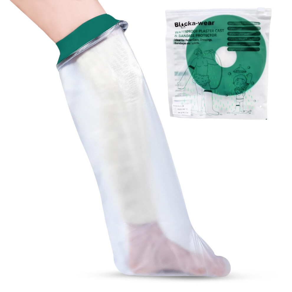 Blocka-Wear Waterproof Leg Cover For Shower & Bath - Adult - Reusable Waterproof Cast Protector Leg Sleeve Made With A Soft, Stretchy Silicone Seal & High Grade