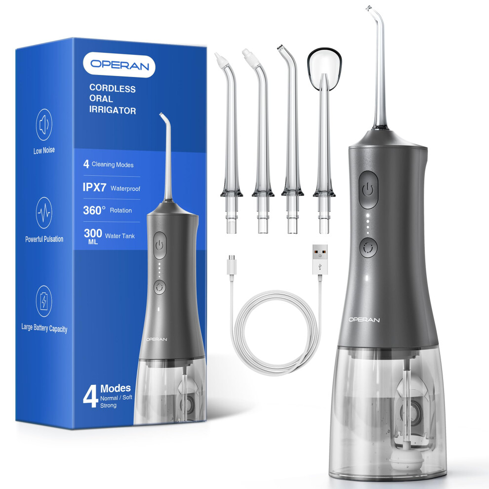 Operan Water Dental Flosser For Teeth Cordless 300Ml Rechargeable Oral Irrigator With
