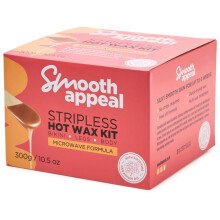 Smooth Appeal Stripless Hot Wax Kit 300g Wax Pot Microwave Formula No