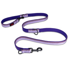 HALTI Double-Ended Lead For Dogs, Size Large, Purple, 2m, Best Premium Puppy & Dog Leash, Neoprene-Padded, Easy to Use, Reflective, Adjustable Length