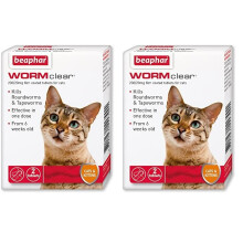 Beaphar WORMclear Cat Tablets, 2pk, Kills Roundworms & Tapeworms