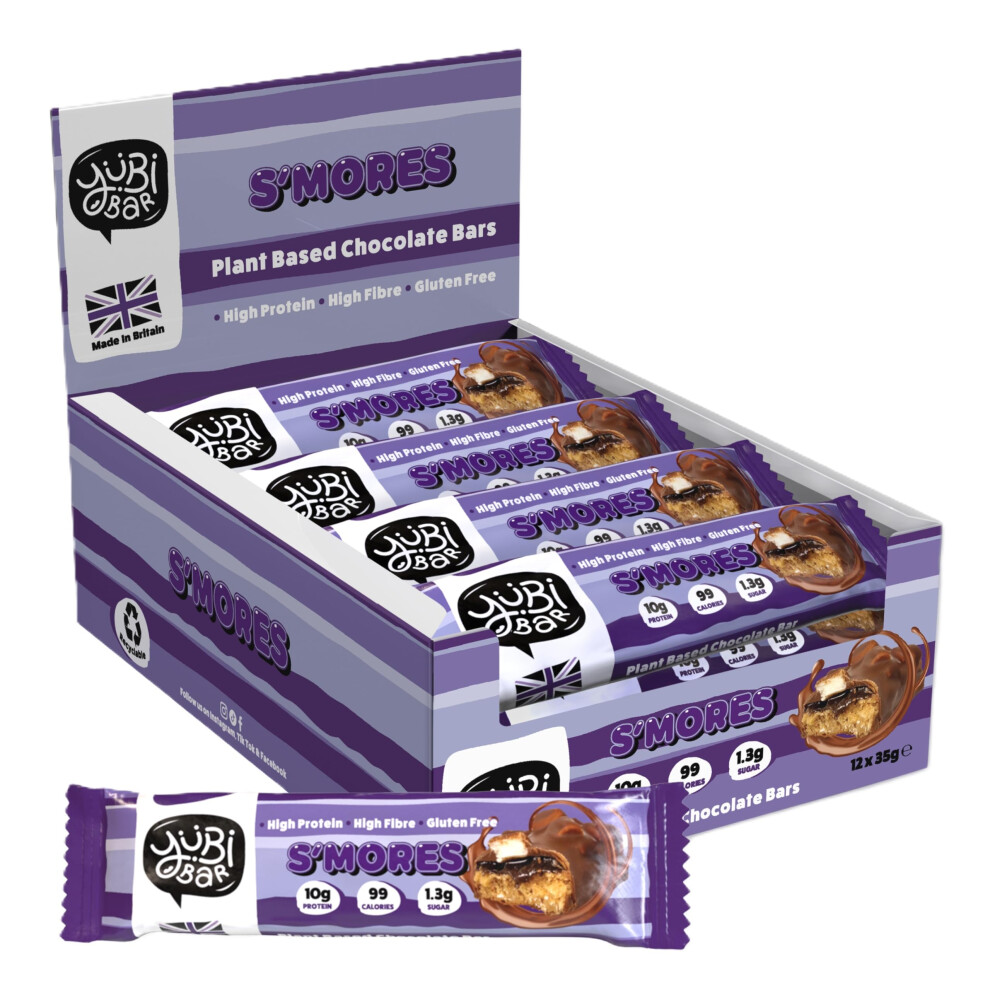 Yubi Bar Yubi S'mores | 12 Pack | Protein Bars | 99 Calories High