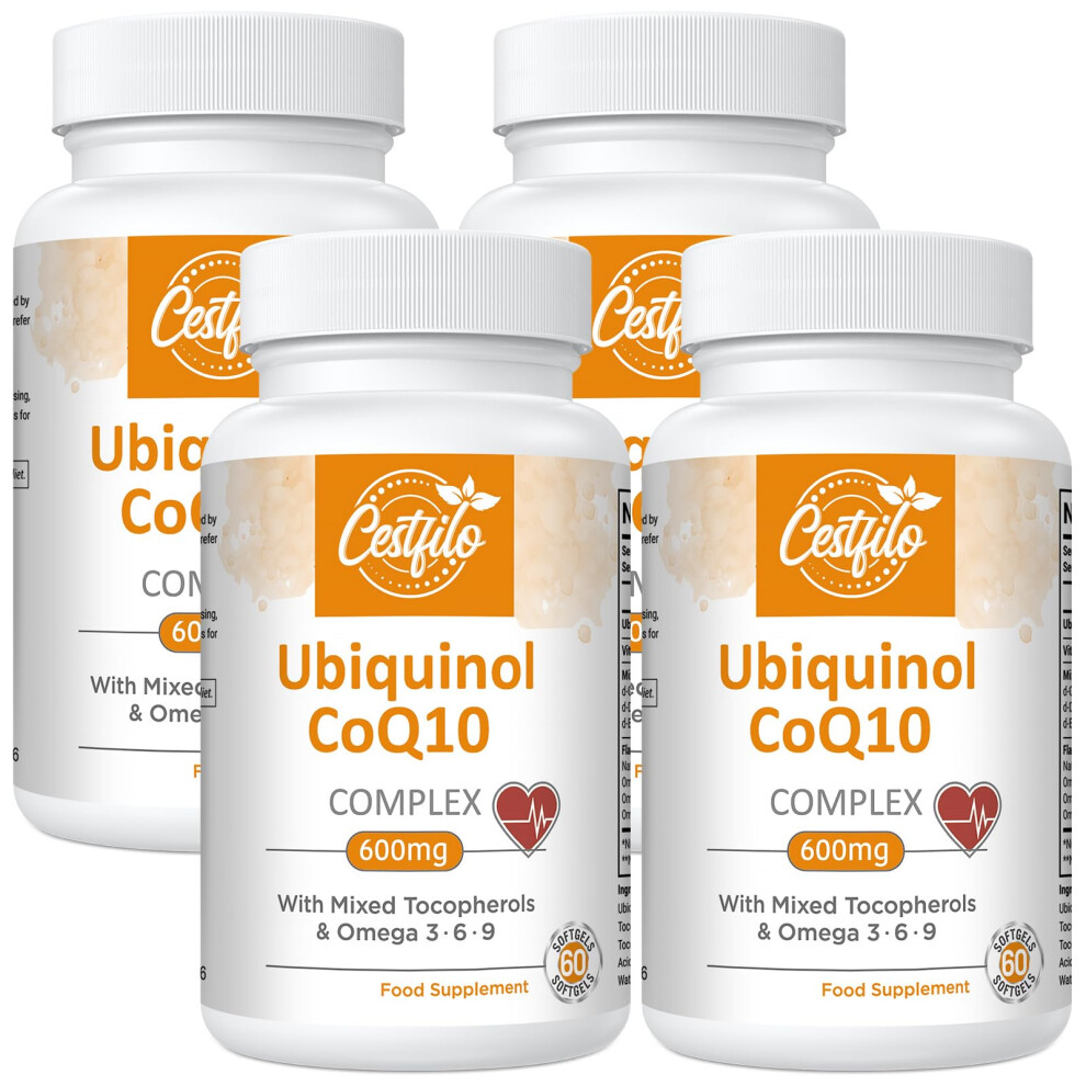 Cestfilo Ubiquinol Coq10 600Mg Softgels - Active Form Of Coq10 Plus Vitamin E
