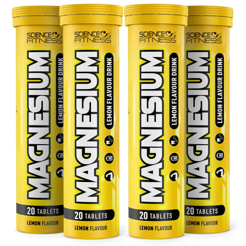 Magnesium Lemon Flavour Effervescent 80 Tablets for Normal Muscle Functions/Suitable for Vegans