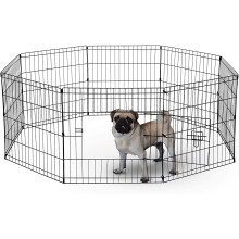 UNDERDOG 8 Panel Playpen Suitable for Dogs/Puppies/Cats & Rabbits foldable ideal for Indoor/Outdoor use puppy play pen (61cm, Black)