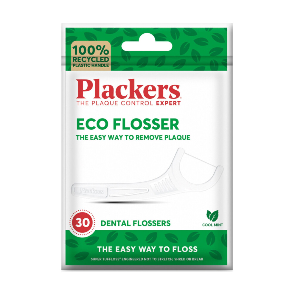 Plackers Eco Flossers, Dental Flossers, The Easy Way To Floss, Folding-Out Toothpick, Recycled Plastic Handle