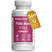 Folic Acid 400µg (Vitamin B9) | Supports Maternal Folate Status | Suitable for V