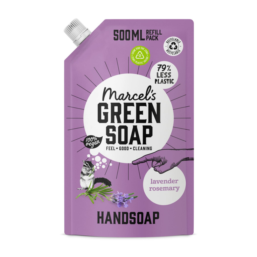 Marcel's Green Soap Green/Lavender Marcel's Soap - Hand Soap Refill & Rosemary - Handwash Dispenser Refill - Eco Friendly - 100% Vegan - 97% Biodegradable - 500 Ml