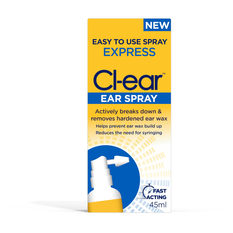 Cl-Ear Express Ear Spray - Natural Ear Wax Removal - Softens Build-Up, Dissolves Earwax, Cleaning Solution For Clogged Ears - Suitable For Adults, El
