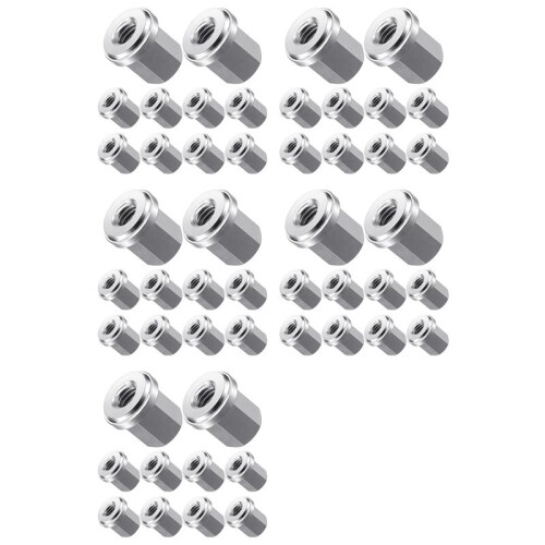 50 Peças de Porcas de Bateria de 3/8 Polegadas, Porcas Fechadas de Aço Inoxidável para Parafusos Prisioneiros Padrão de 3/8 Polegadas