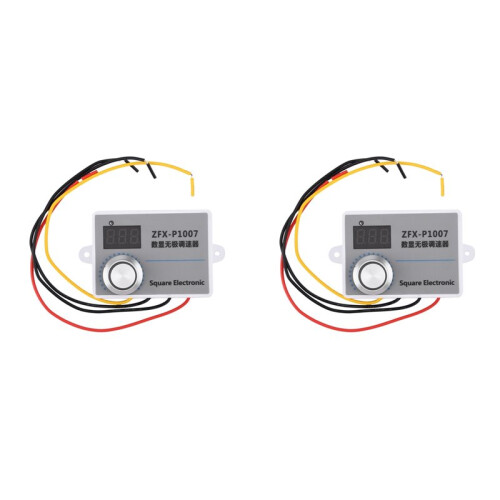 2X 500W Adjustable 220V Fan  Speed Controller Digital Display Motor Reducer Regulator Speed Controller 1