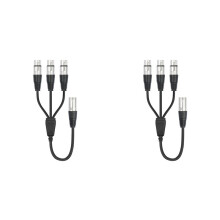 2X Cable Divisor XLR de 3 Pines Macho A 3 Hembras, Cable de Audio Divisor XLR de 1 Macho A 3 Hembras para Micrófono Mezclador.