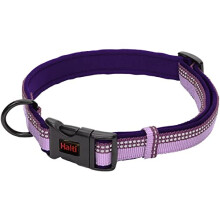 Halti Dog Collar, Size M, Purple, Nylon, Neoprene-Padded, Reflective