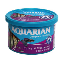 AQUARIAN Complete Nutrition, Aquarium Tropical & Temperate Fish Food Flakes, 50g Container