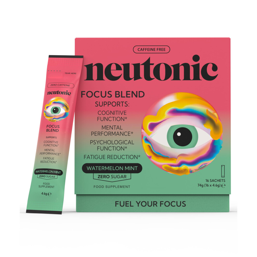 Neutonic Nootropic Focus Blend Powder | Watermelon Mint 16 Sticks | Caffeine