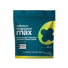 BetterYou Magnesium Glycinate, Citrate & Malate Supplement | Magnesium Max Powder - Lemon & Lime Flavoured, 3-in-1 Powder 375mg Elemental Magnesi