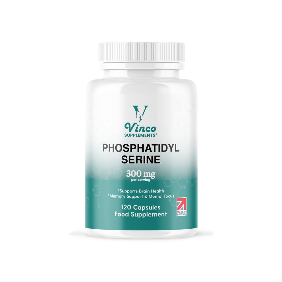 Vinco Supplements Vinco Phosphatidylserine Supplement | 120 High Strength Phosphatidylserine Capsules | 300Mg Per