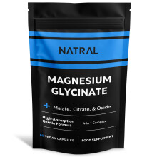 Magnesium Glycinate 4-in-1 Complex – High Absorption Magnesium for Sleep, Muscle Function & Relaxation – 60 Vegan Caspules with Malate, Citrate &