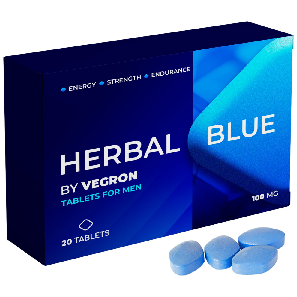 Vegron Herbal Blue MenâS Daily Support Â 20 Tablets 100Mg | Natural Herbal