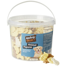 Extra Select 3 Colour Animal Figure Dog Treat Biscuits in a 3ltr Bucket (approx 420 biscuits)